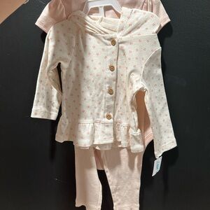 Baby Outfit Set - Cream and Pink